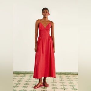 Farm Rio Elegant Red Maxi Dress
